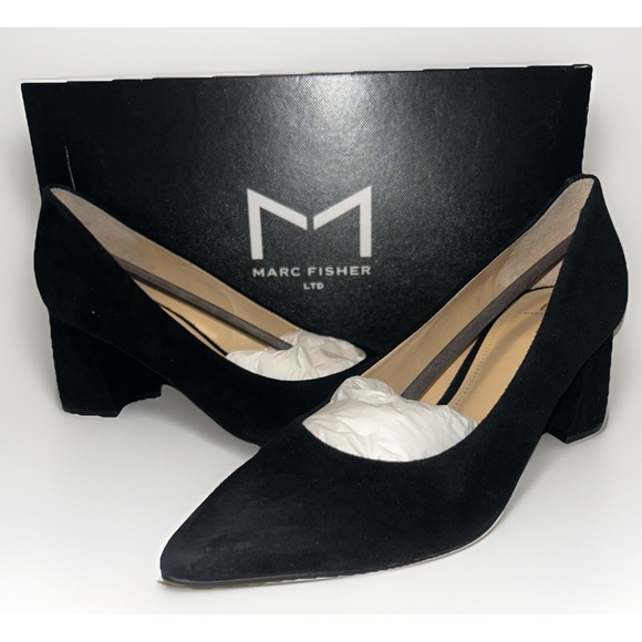 Marc Fisher Ltd Shoes - Mark Fisher Black Suede Lunda Block Heel Size‎ 7. 5 M